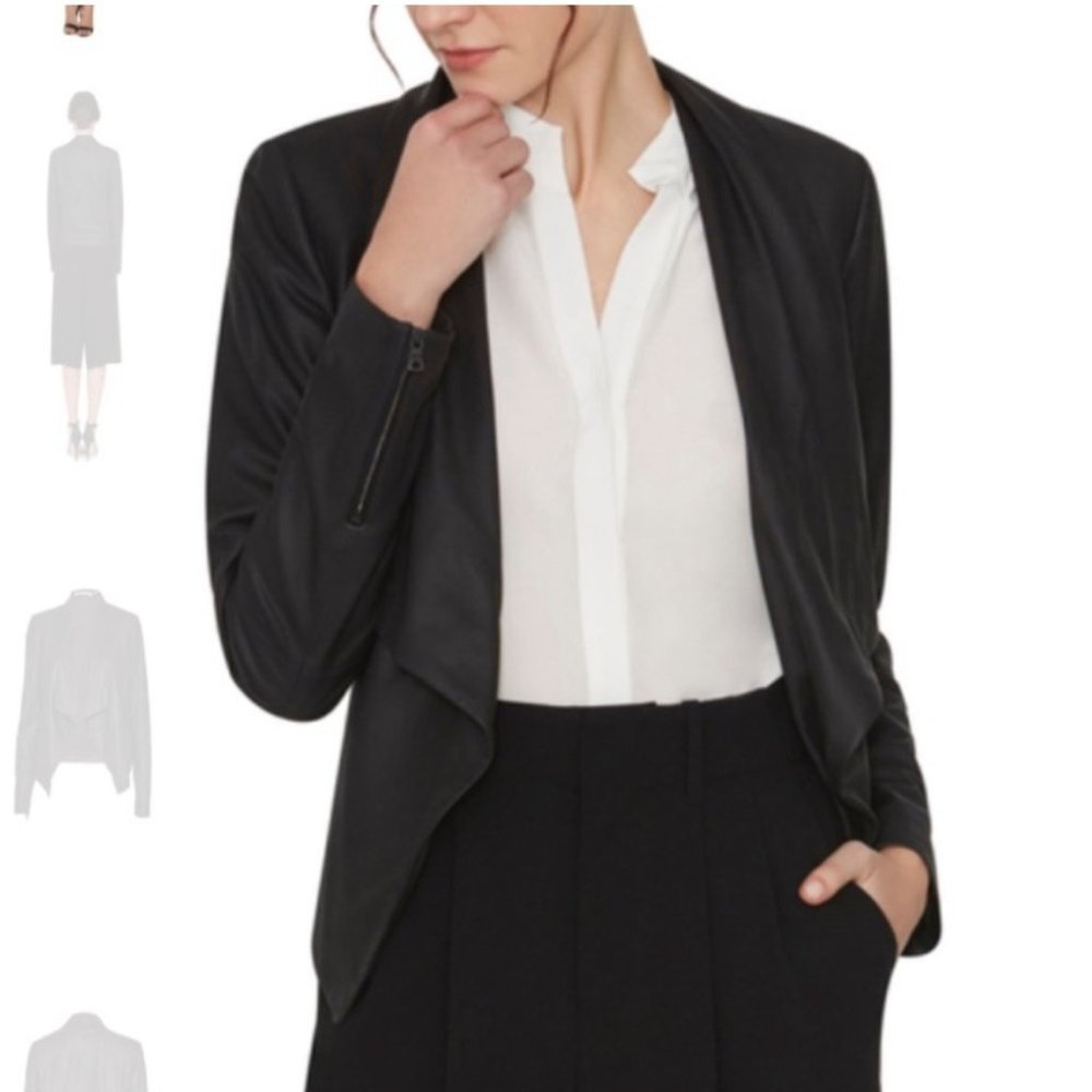 Alice and Olivia Black Leather Jacket Size Medium